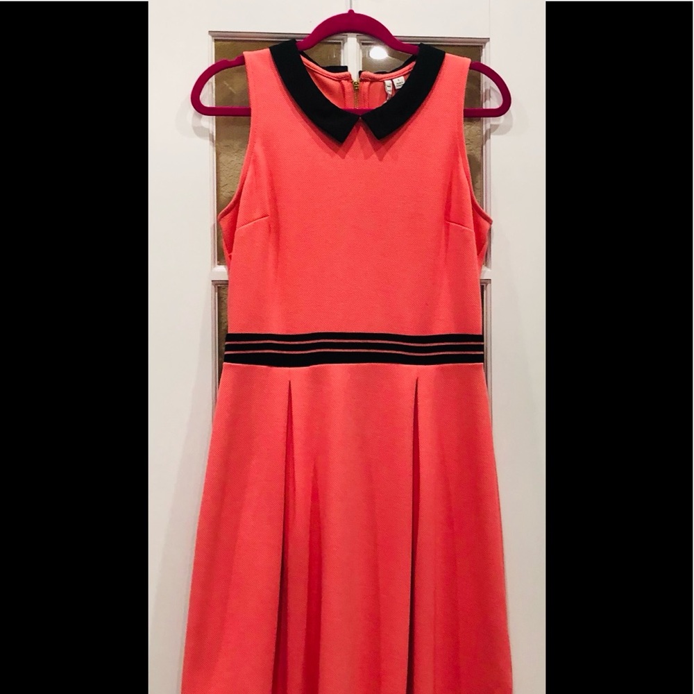 Coral/black dressy dress